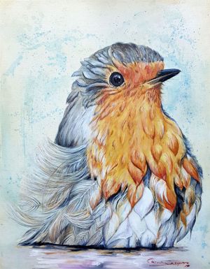 ACICALÁNDOSE - Técnica mixta sobre lienzo - 65cm x 54cm