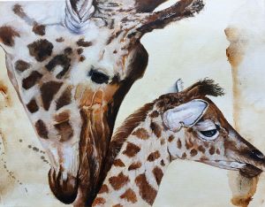 MATERNIDAD - Técnica mixta sobre lienzo - 61cm x 50cm