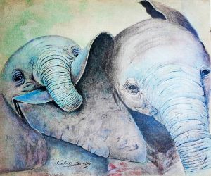 TRAVIESO - Técnica mixta - 65 x 54 cm