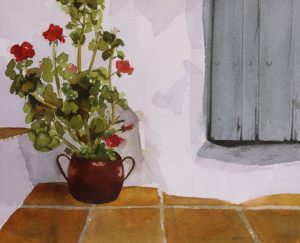 GERÁNEO - Papel acuarela - 30x22 cm