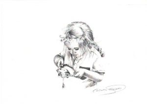 COGIENDO AGUA - Papel lápiz - 30x21cm