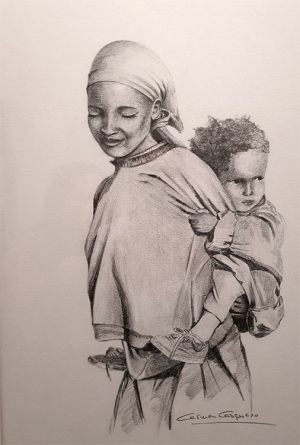 A HOMBROS - Papel lápiz - 33x45cm